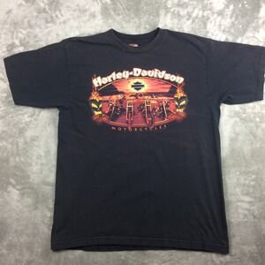 Harley Davidson T Shirt Mens XL 2 Sided Salinas California Tiki Motorcycles